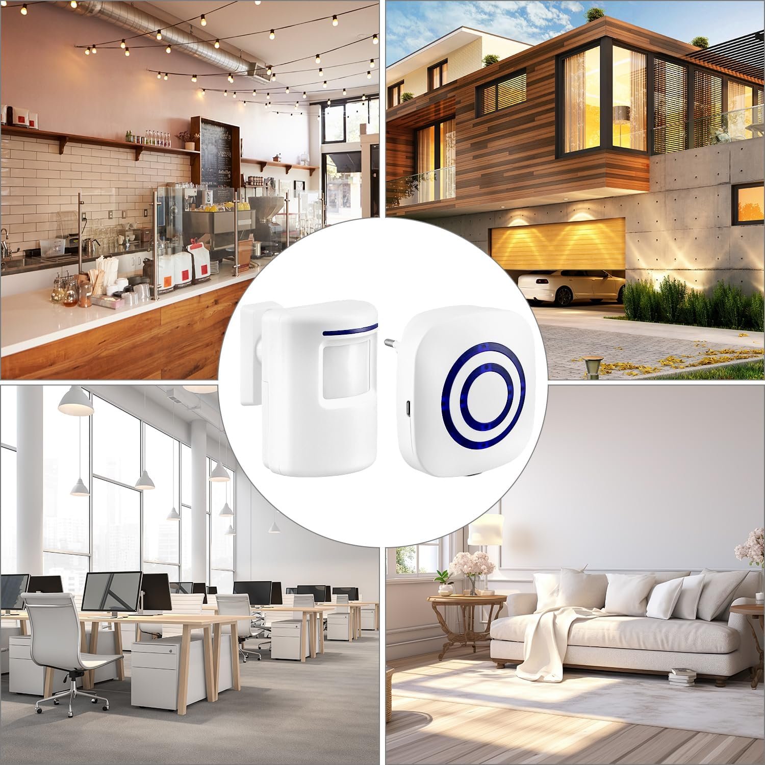 Qwork® Kabelloser Diegangsmelder MIT 38 Klingeltönen, 1 Pir-Bewegungssensor-Detektor und 1 Empfängger, Funkalarmanlage für Laden, Wohnmobil, Zuhause, Garage – Bild 7