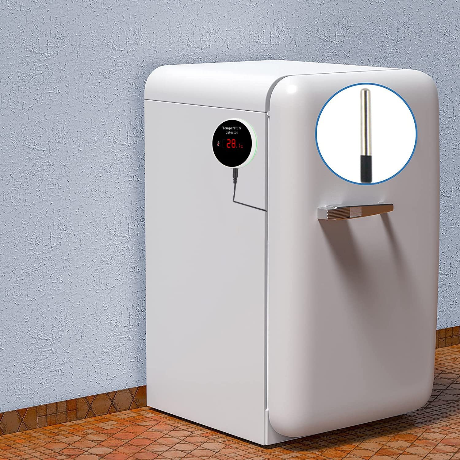 WiFi -Temperatursensor Smart Thermometer: Digitale Temperaturmesser mit wasserdichtem externen Sonde, App -Alarm- und Summeralarm, wiederaufladbarer Akku für Gefrierschrank, Kühlschrank, Fischtank – Bild 4