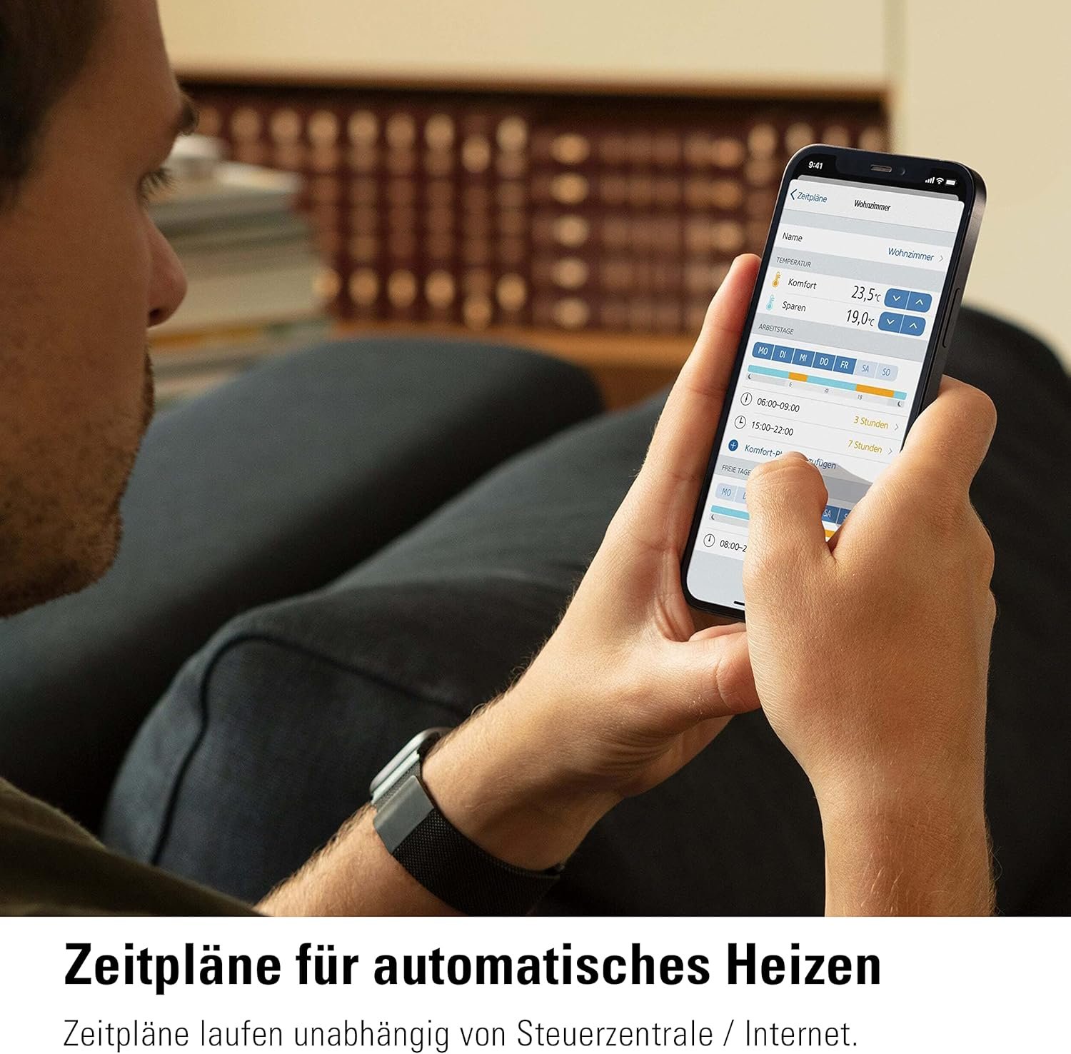 Eve Thermo (Apple Home) - Smartes Heizkörperthermostat, Spart Heizkost, Moderne Heizungssteuer (App/Zeitplaune/Anwesenheit), Einfach Installierer, Für Gämgige HeizKörperventile, Bluetooth/Thread/Thread/Thread/Thread/Thread/Thread – Bild 4