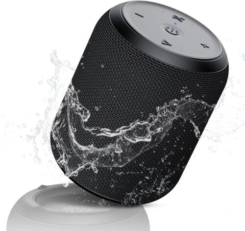 Notabrick Bluetooth Lautsprecher, Tragbarer 5.0 Kabelloser Outdoor Klein Musikbox, IPX67 Wasserdicht, Bass Stereo TWS, 15H Akku MIT SD/TF/Aux -Sprecher für Zuhause DRAULLEN STRAND Reis (Schwarz)