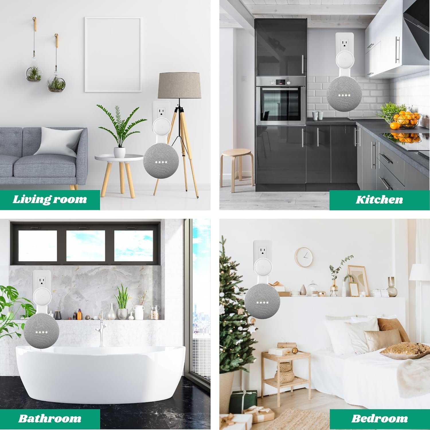 Sintron steckdosen-wandhalterung für Google Nest Mini & Google Home Mini, Ein-Schnell-Parlendes Zubehör Mit Kabelmanagement für Google Smart Lautsprecher 1. Gen. & 2. Gen. Keine Unordentlich Kabel GEruben – Bild 7