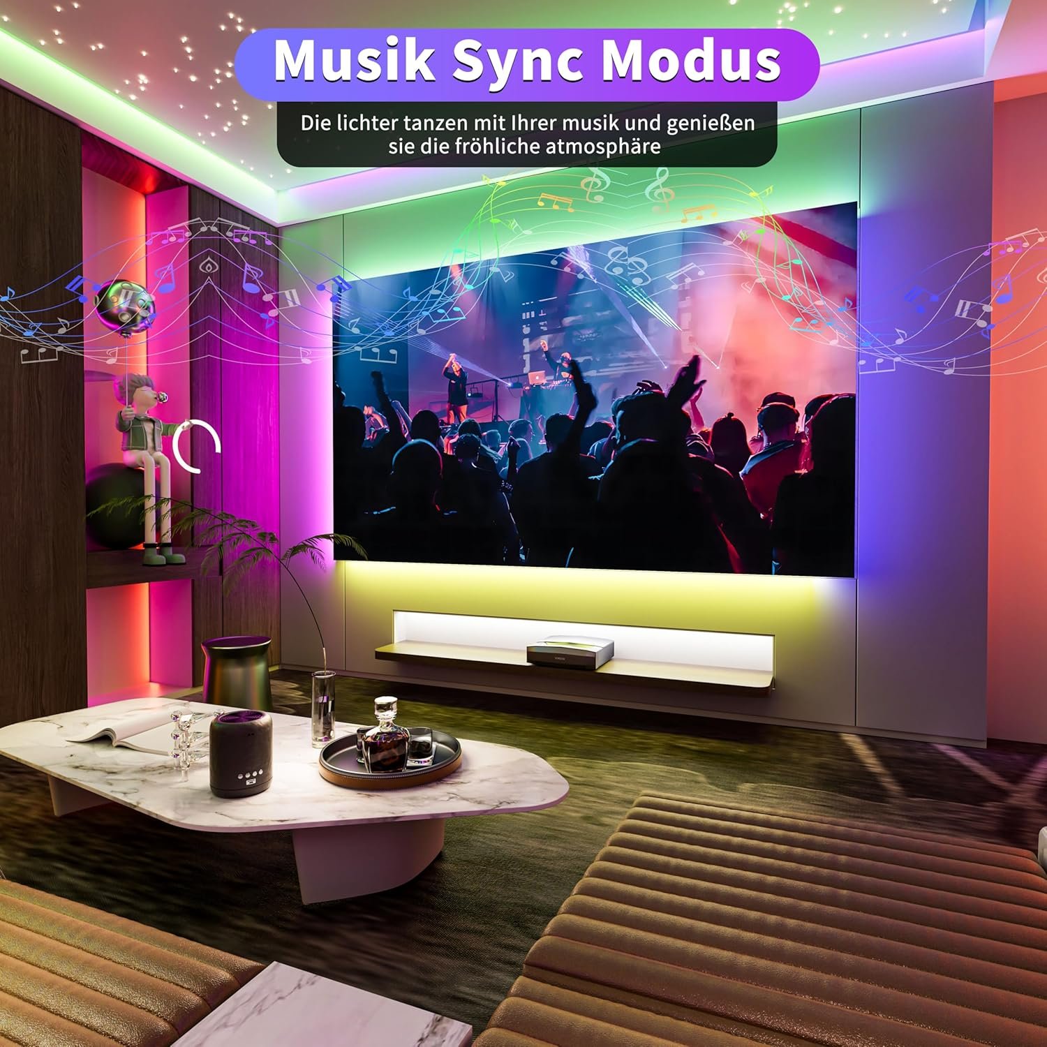 Oulara Wifi Rgb Cob LED Streiflen 6m, Farbe Wechsel Dimmbar LED Band Licht DC24V, Smart FunktionTerert mit Tuya/Alexa/Google Assistent – Bild 8